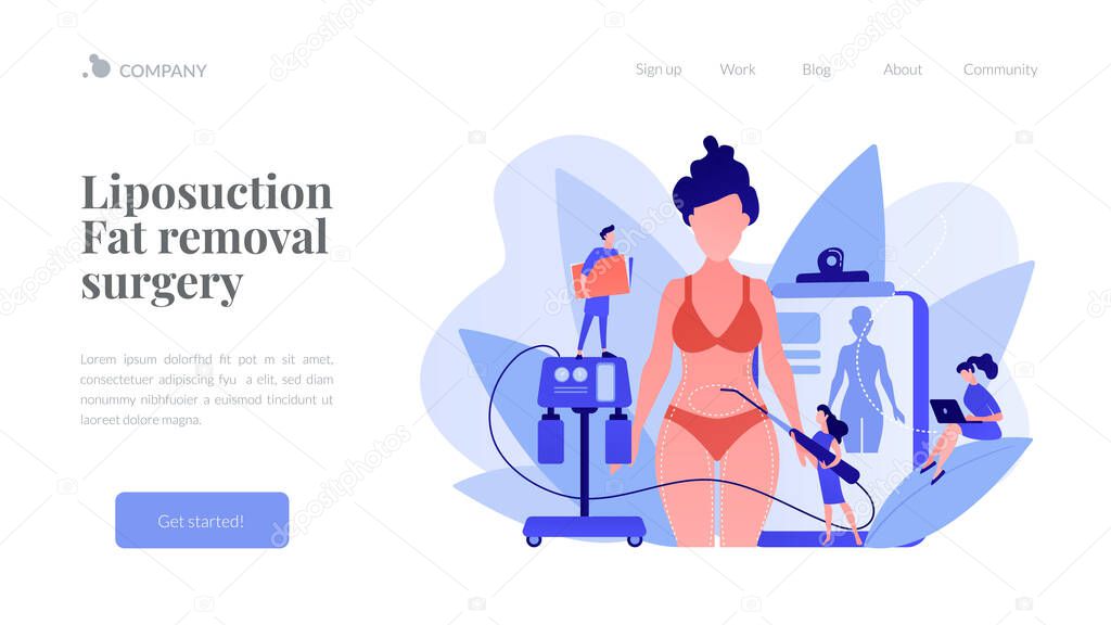 Liposuction concept landing page.