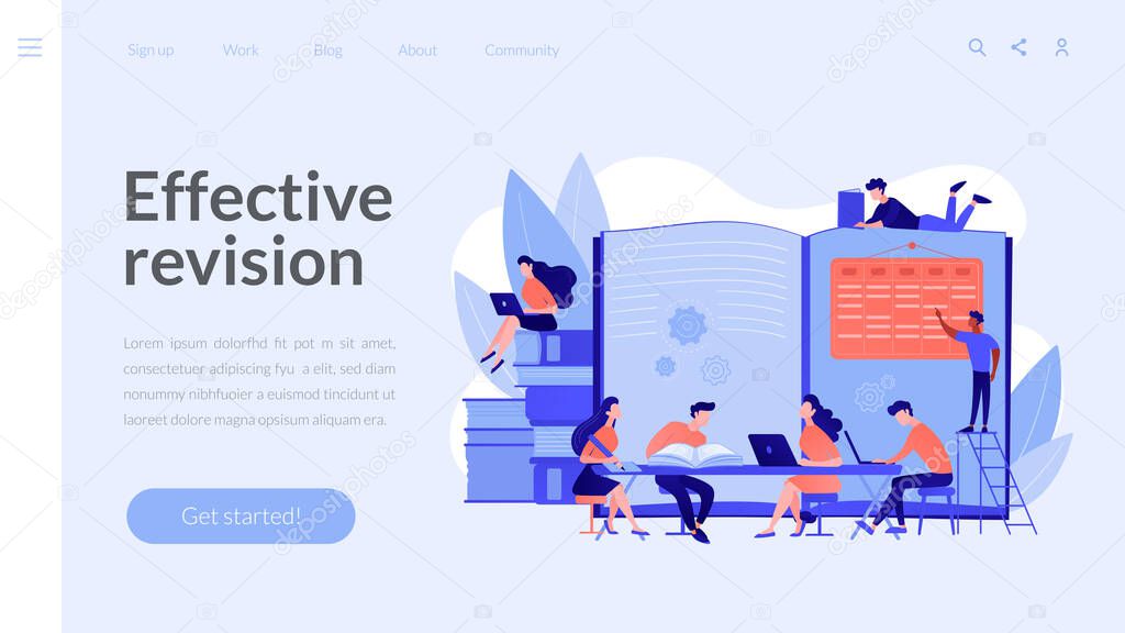 Revision week concept landing page