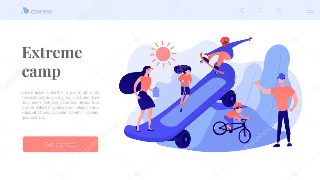 Extreme camp concept landing page.