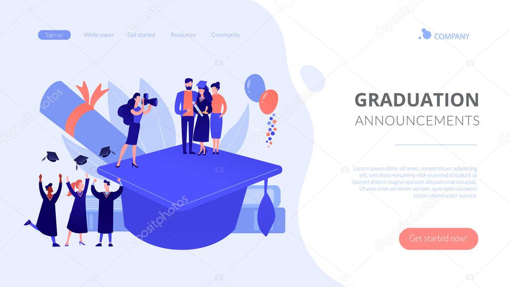 Graduation concept landing page