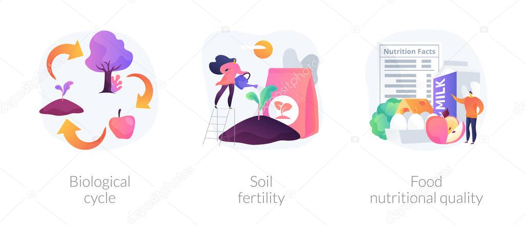 Harvest and soil productivity abstract concept vector illustrations.