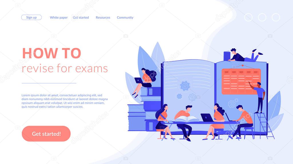 Revision week concept landing page