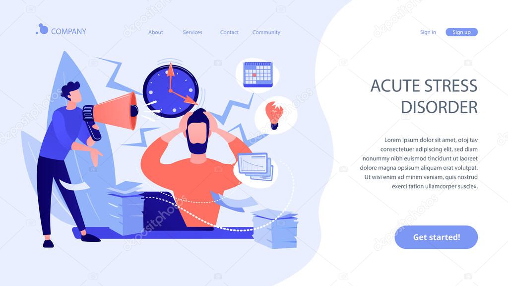 Stress concept landing page