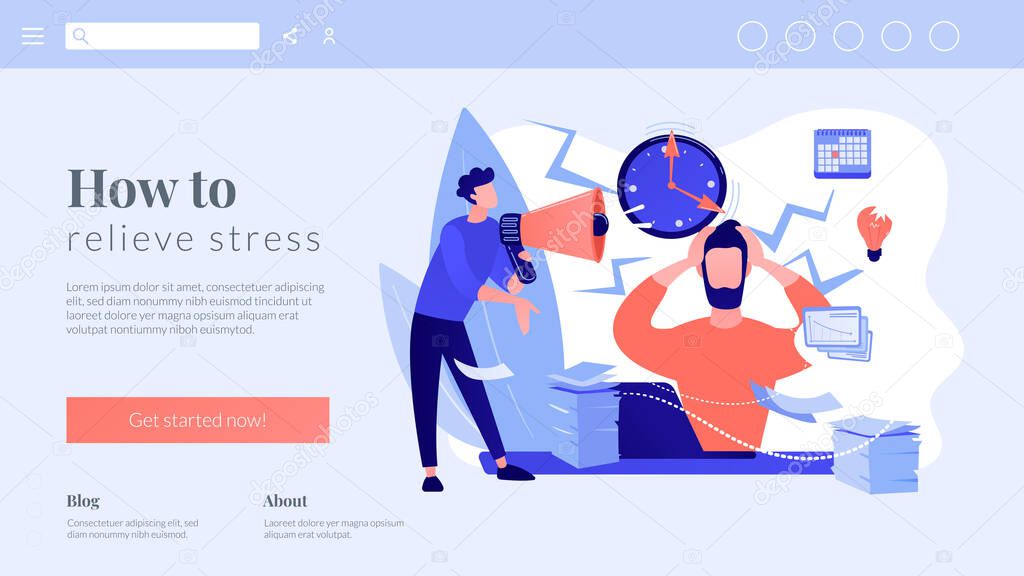 Stress concept landing page