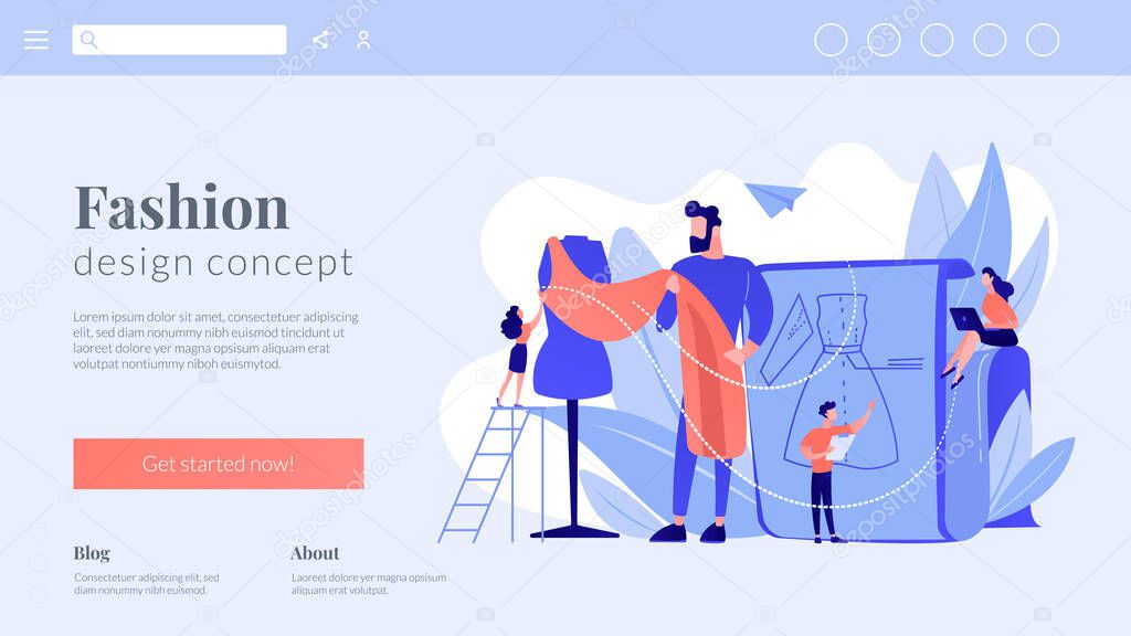 Fashion design concept landing page.