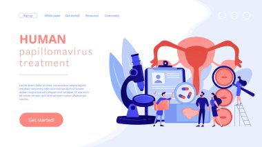 İnsan papillomavirus tedavi konsepti iniş sayfası