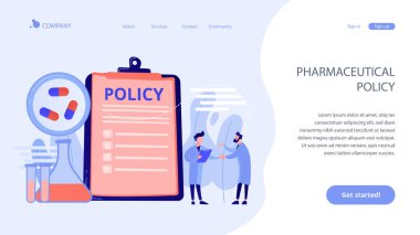 İlaç politikası konsept iniş sayfası.