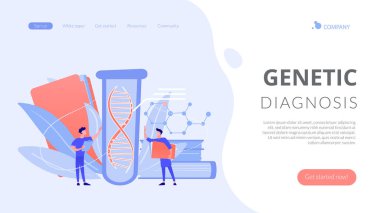 Genetik test konsepti iniş sayfası.