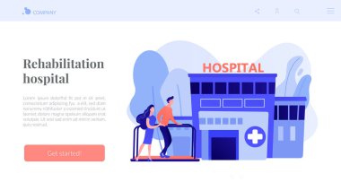 Rehabilitasyon merkezi konsept iniş sayfası.