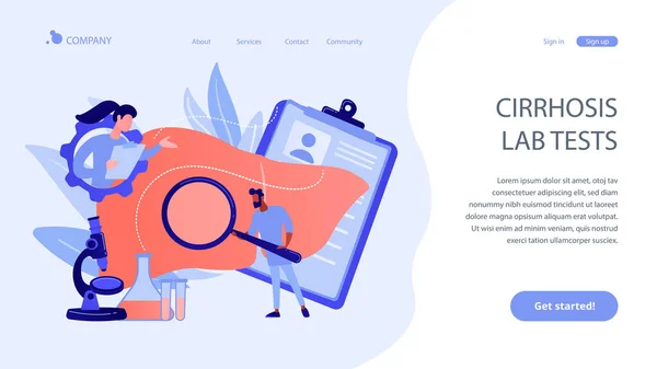 Concepto de cirrosis landing page . — Archivo Imágenes Vectoriales