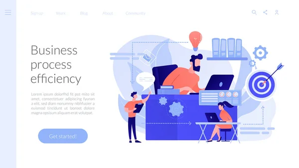 Workflow concept landing page. — Stock Vector