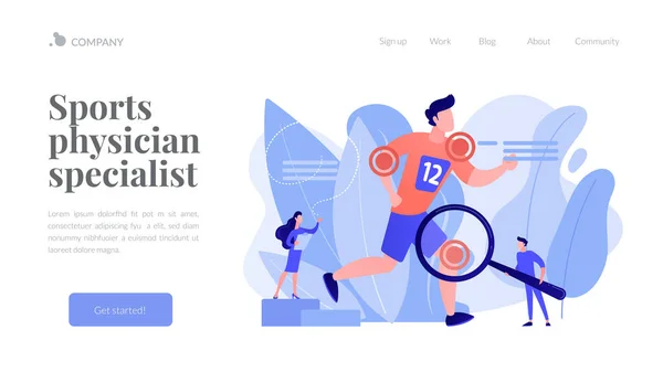 Concepto medicina deportiva landing page . — Vector de stock