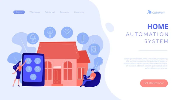 Smart Home Konzept Landing Page. — Stockvektor