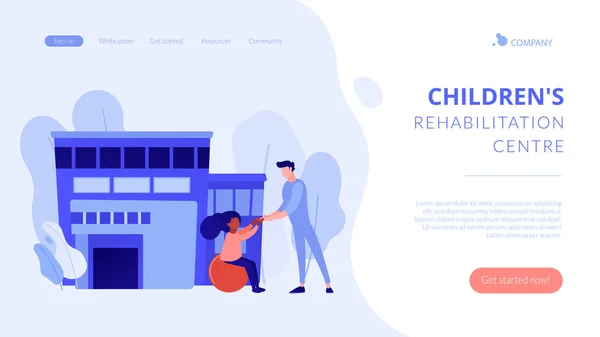 Página inicial do conceito de centro de reabilitação infantil . —  Vetores de Stock