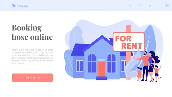 Casa para alugar conceito landing page . —  Vetores de Stock