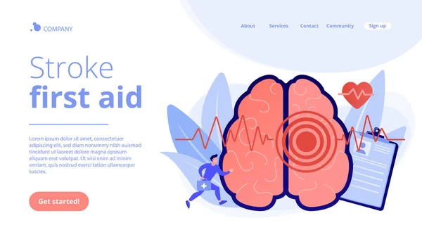 Stroke concept landing page. — Stock Vector