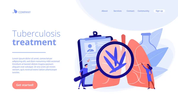 Tuberculosis concept landing page. — Stock Vector