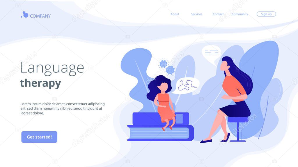 Speech therapy concept landing page