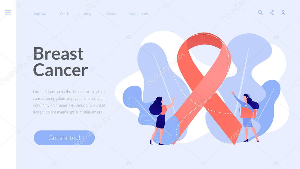 Breast cancer concept landing page.