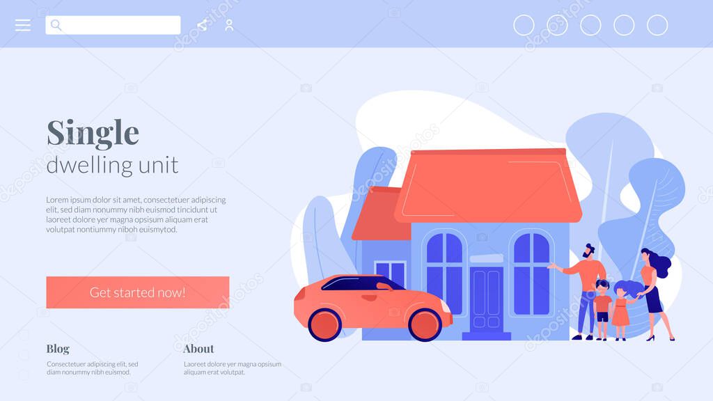 Family house concept landing page.