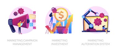 Pazarlama kampanyası vektör kavramı metaforları