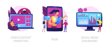 Online marketing and PR vector concept metaphors