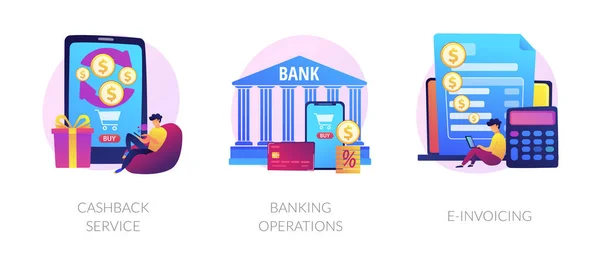 Metafory vektorové koncepce bankovních a finančních služeb. — Stockový vektor