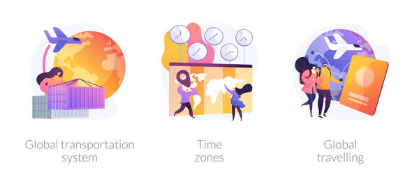 Международная координация бизнеса абстрактные векторные иллюстрации.