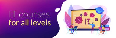 Bilgi teknolojisi kursları kavram afişi başlığı