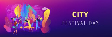 Holi festivali konsept afişi başlığı.