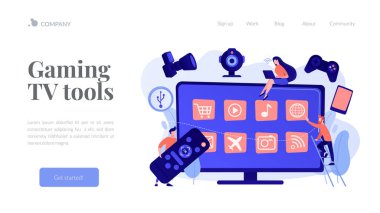 Akıllı TV aksesuarları konsept iniş sayfası.
