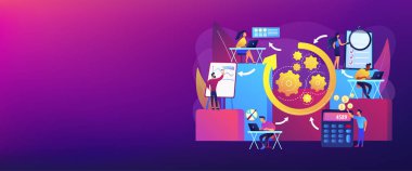 Çalışma akışı süreci konsept afiş başlığı.