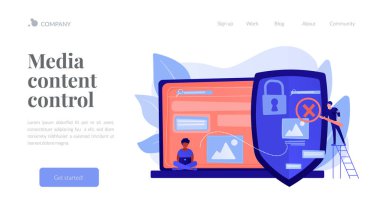 Ortam içeriği kontrol konsepti iniş sayfası