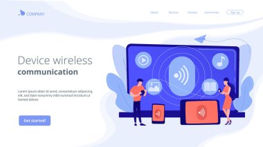 Bluetooth bağlantı konsepti iniş sayfası.
