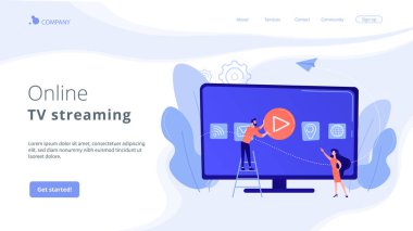 Akıllı TV teknolojisi konsept vektör çizimi.