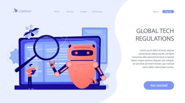 Yapay zeka düzenlemeleri konsept iniş sayfası.