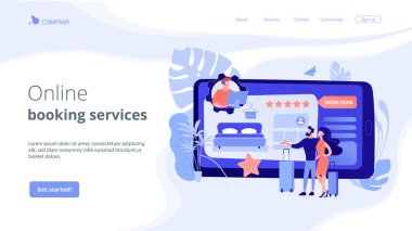 Otel rezervasyon merkezi konsept iniş sayfası