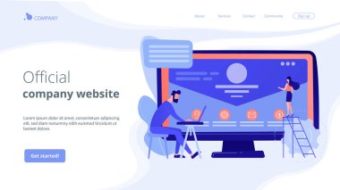 Şirket web sitesi konsepti iniş sayfası.