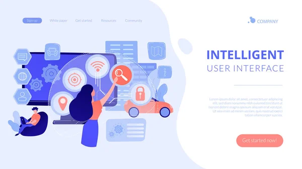 Pagina di destinazione del concetto di interfaccia intelligente — Vettoriale Stock