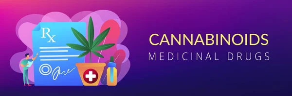 Cabeçalho de banner conceito de maconha medicinal . — Vetor de Stock