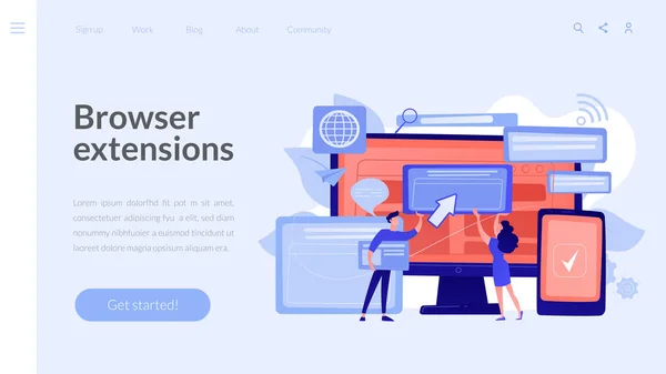 Cross-browser compatibiliteit concept landing page. — Stockvector