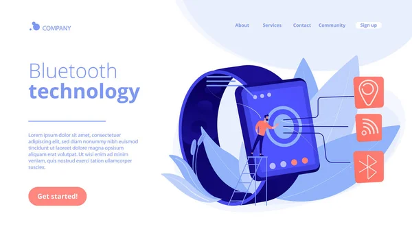 Conectividade sem fio conceito landing page . — Vetor de Stock