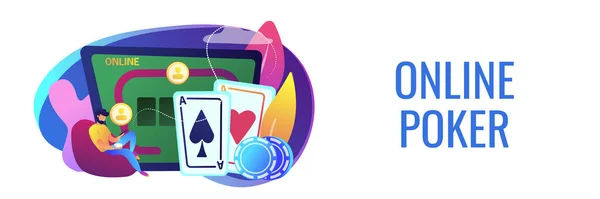 Online poker koncept banner záhlaví. — Stockový vektor