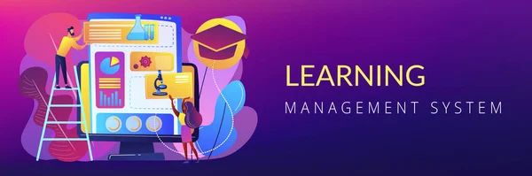 Learning Management System Konzept Banner Header. — Stockvektor