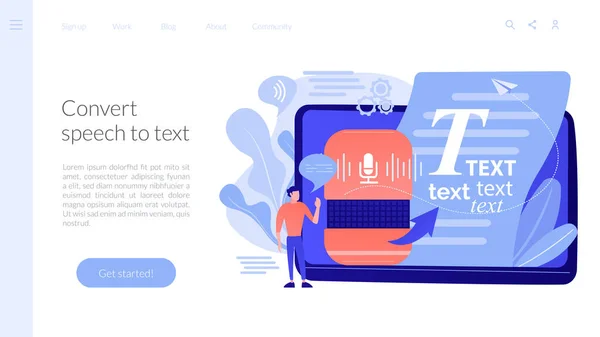 Discurso para texto conceito landing page —  Vetores de Stock