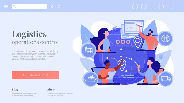 Gestión de la cadena de suministro concepto landing page — Vector de stock