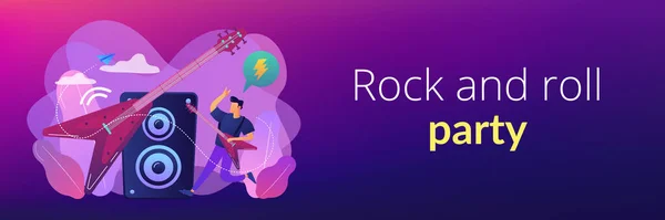 Rock music concept banner header. — Stock Vector