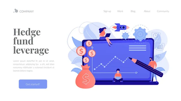 Fondo de inversión concepto landing page . — Vector de stock