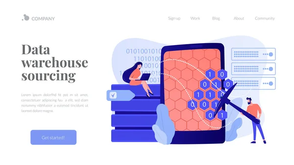 Data Mining Konzept Landing Page. — Stockvektor