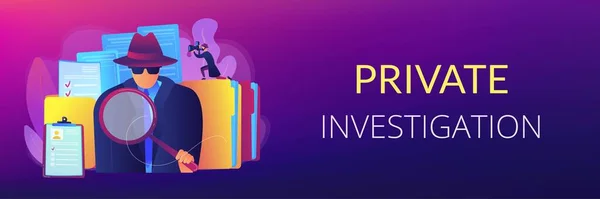 Encabezado del banner concepto de investigación privada — Vector de stock